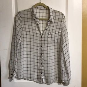 Black and white checkered blouse
